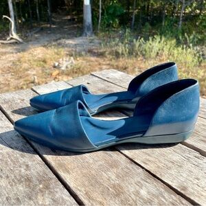 Franco Sarto Darlin D’Orsay leather pointy toe ballet flat pumps